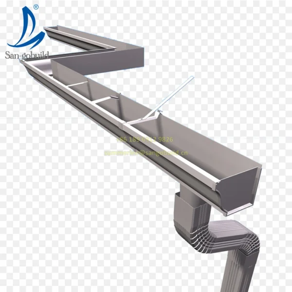 China Metal Roofing Materials Stainless Rain Gutter Roof House Water Drainage System Aluminum Rainwater Collector