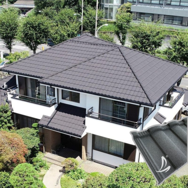 China Premium Roofing Material Ridge Cap Lightweight Stone Coated Metal Roof Tile