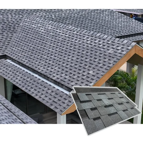 Chinese Supplier Asphalt Fiberglass Flat Roofing Sheets Windproof Fireproof Asphalt Roofing Shingle