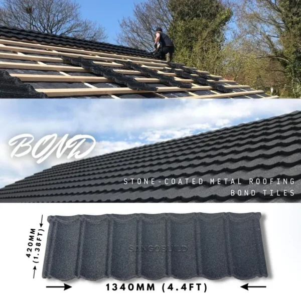 Classical Bond Stone Coated Metal Roof Tiles Building Roofing Materials Factory Price