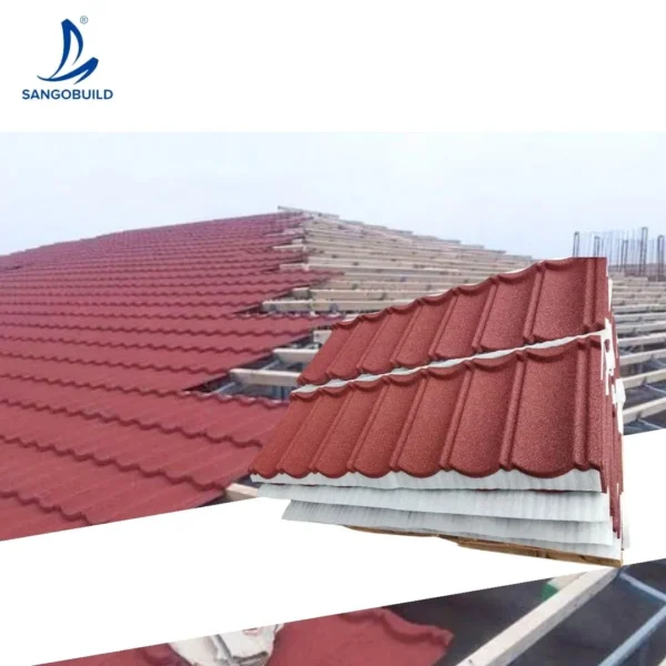 Classical Bond Stone Coated Metal Roof Tiles Building Roofing Materials Factory Price