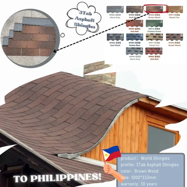 Color Painted Wind Resistant Stone Coated Asphalt Shingle Roof Tile
