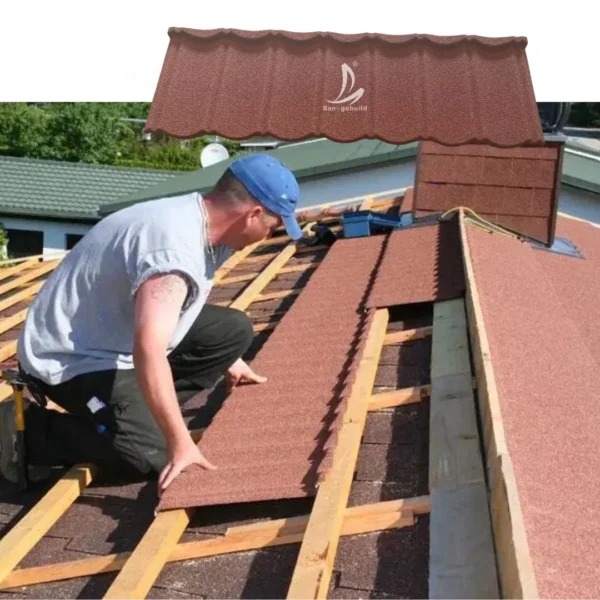 Color Stone Coated Metal Bond Roof Tile