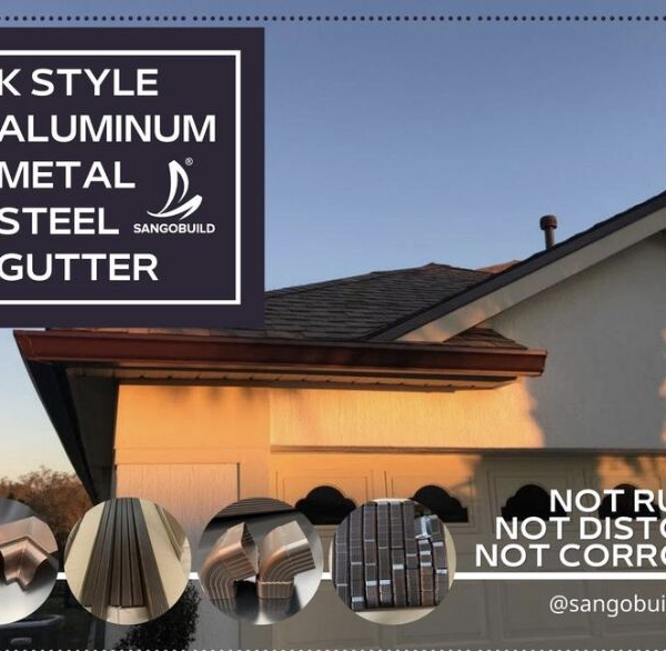 Colored Rain Water Seamless Gutter Cap Downspout Hanger Roofing Rain Metal Roof 7K Gutter Gutters Aluminum for Water