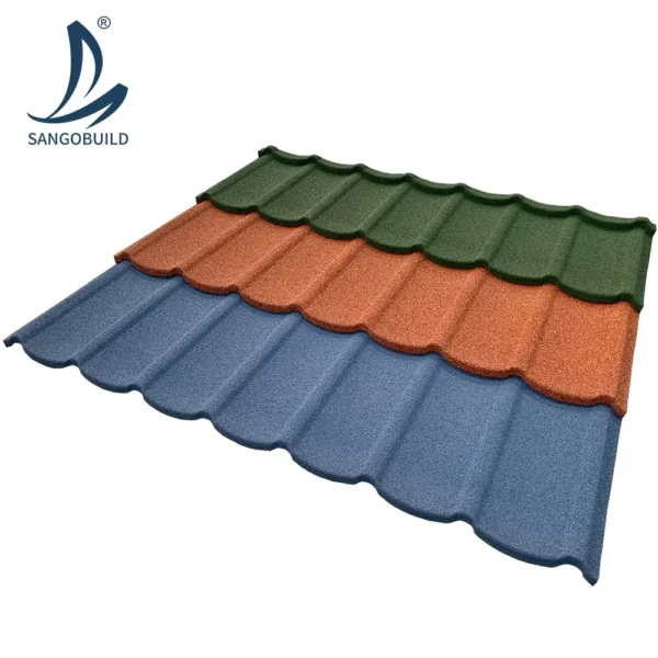 Colorfast Stone Coated Metal Roofing Sheet Roof Tiles as Construction Material