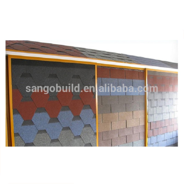 Coloured Glaze Material 1000mm Length 333mm Width Fish Scale Asphalt Roofing Shingles