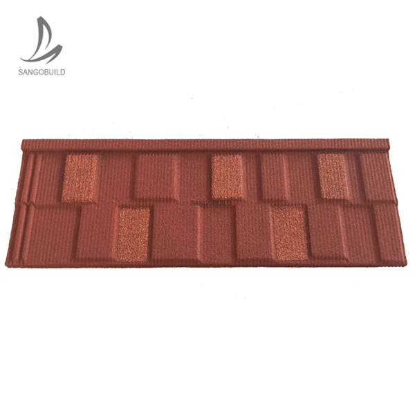 Colroful Flat Roofing Materials Design Sand Stone Chips Coated Metal Roofing Shingles Design