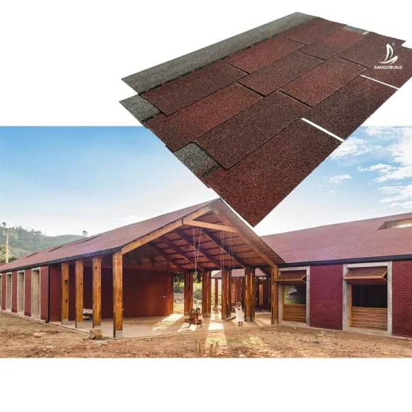 Construction Materials Asphalt Roof Shingles Waterproof 3 Tab Shingles Wooden Roof Tiles