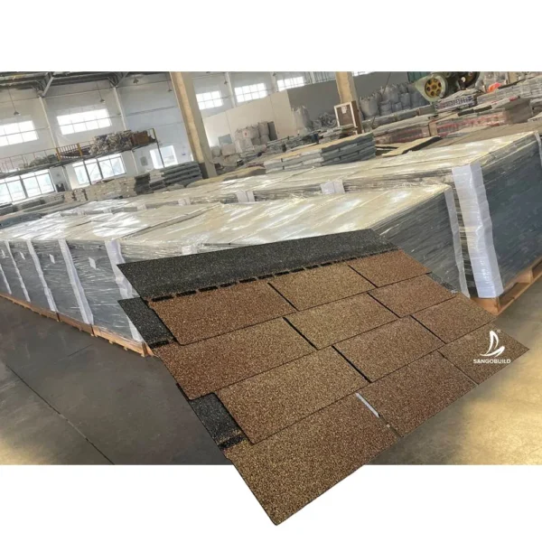 Construction Materials Asphalt Roof Shingles Waterproof 3 Tab Shingles Wooden Roof Tiles