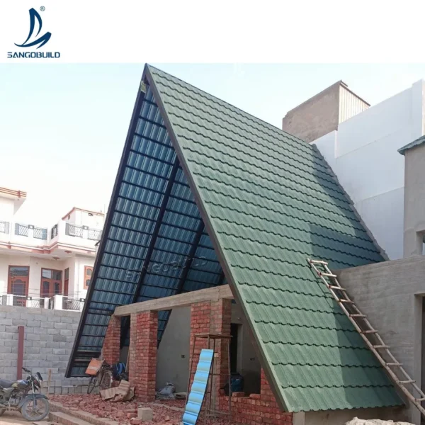 Cool Roof Technology Heat Insulation Anti Fade Stone Coated Metal Roof Tiles