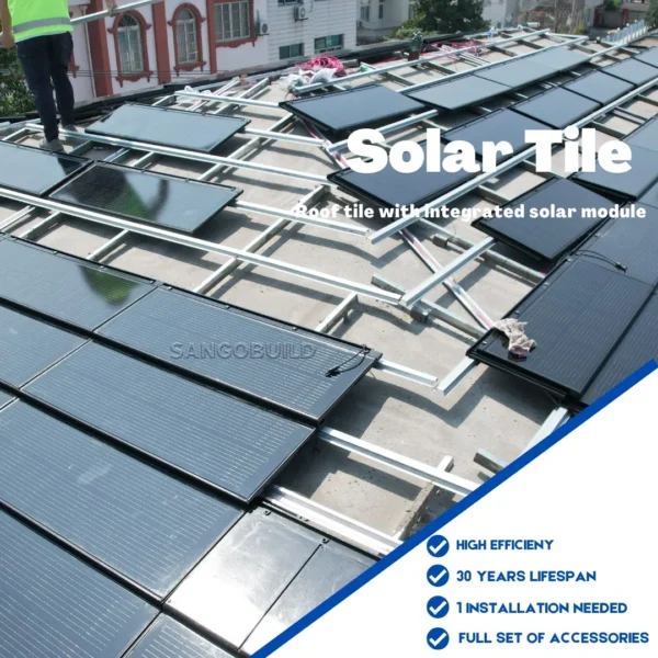 Cost Competitive Solution Solar Energy System BIPV Solar Panel 87W35W Solar Roof Tiles Photovoltaic for Commercial and Residential Buildings