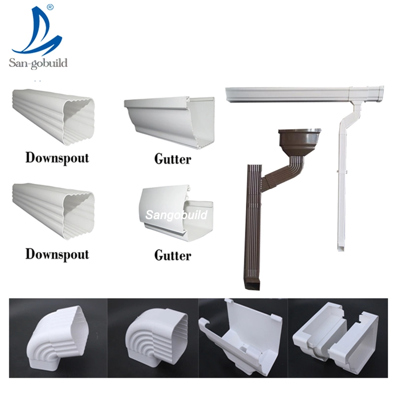 Downspout System Roof Rain Square Gutter Water Tube PVC Pipe Gutter Drainage System Downspout System Roof Rain Square Gutter Water Tube PVC Pipe Gutter Drainage System