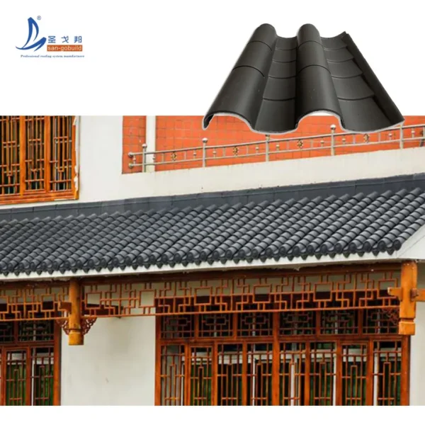 Easy Installation Chinese Ancient Roof Tile Polymer Composite Roof Tile for Temple