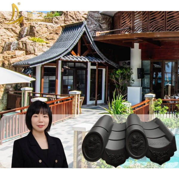 Easy-Installation Chinese Roofing Material Traditional Roofing Shingle Polymer Japanese Ceramic Roof Tile