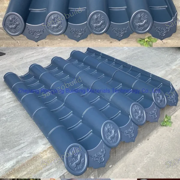 Easy Installing Polymer Material Lightweight Chinese Roof Tile for Temple Style Rooftop