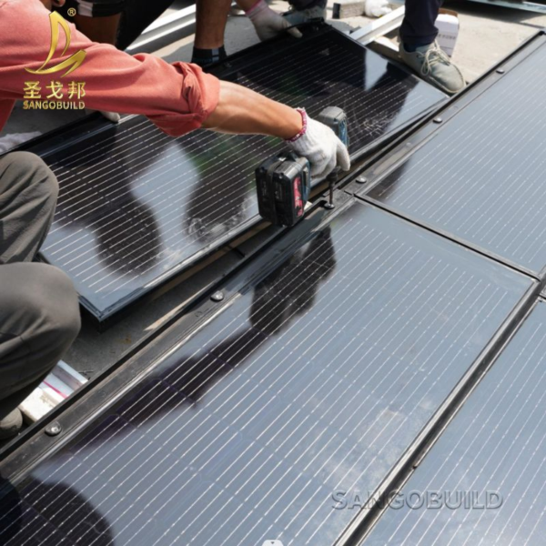 Eco-Friendly Roofing Materials Factory Direct Sell Villa Rooftop BIPV Solar Roof Tiles Photovoltaic System