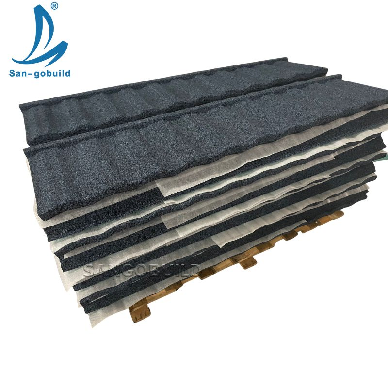 European and American Standard Burgundy Acrylic Harvey Tile Stone Coated Metal Roof Sheet European and American Standard Burgundy Acrylic Harvey Tile Stone Coated Metal Roof Sheet