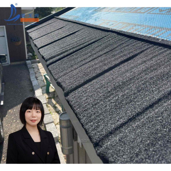 Excellent Quality Waterproof Rooftop Building Materials Interlocking Stone Coated Metal Roof Tile