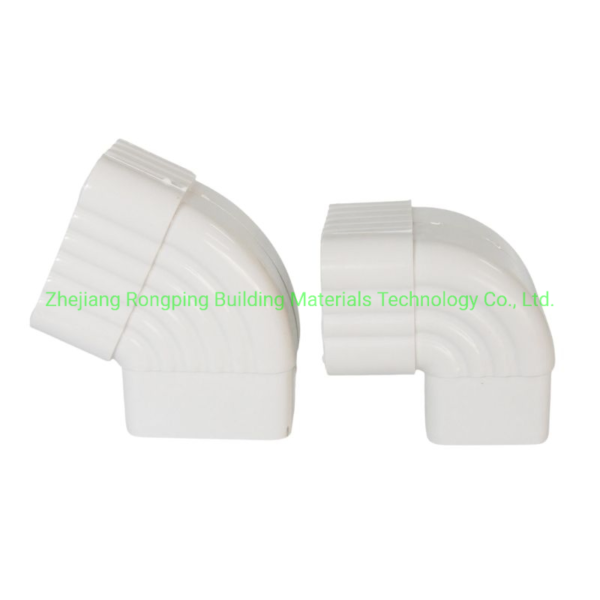 Factory Direct Sell 5.2ich and 7 Inch White/ Black/ Brown PVC Rain Gutter Downspout Accessories
