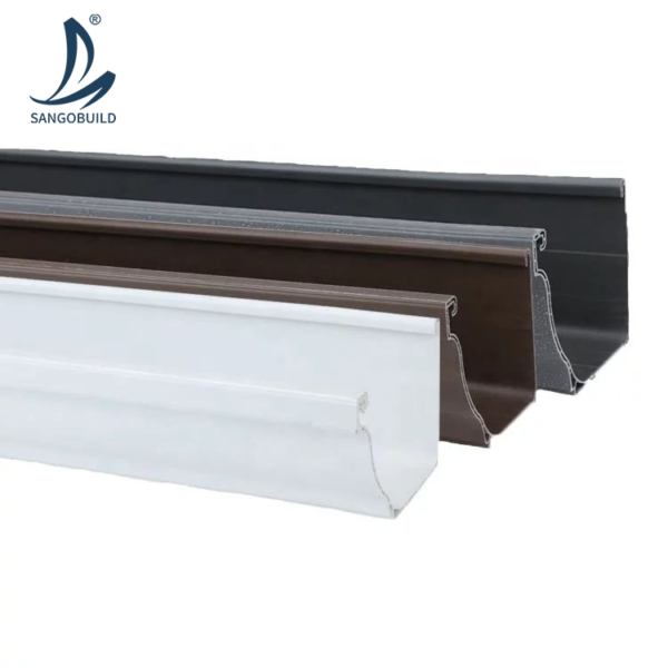 Factory Downpipes PVC Gutter Fittings Water Drainage Square Plastic Aluminum Rain Gutter