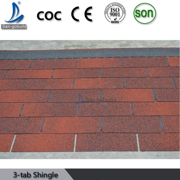 Factory Produced High Quality Roofing Shingles 3-Tab Asphalt Shingle Color Selection