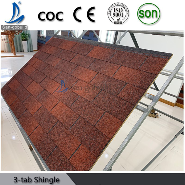 Factory Produced High Quality Roofing Shingles 3-Tab Asphalt Shingle Color Selection
