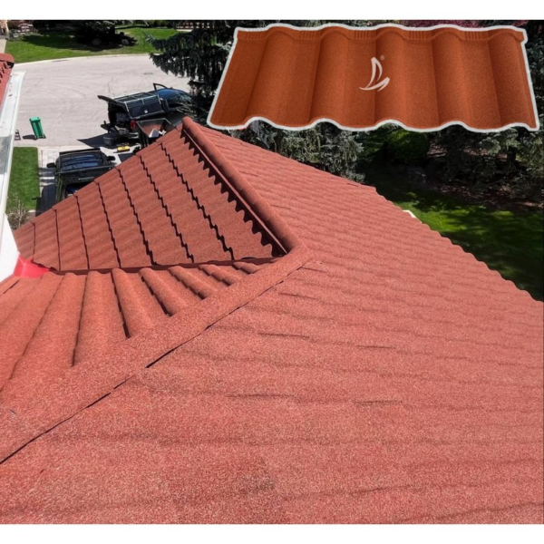 Fast-Shipping Roof Tiles Recyclable Construction Materials Golan Stone Coated Metal Roofing Sheets