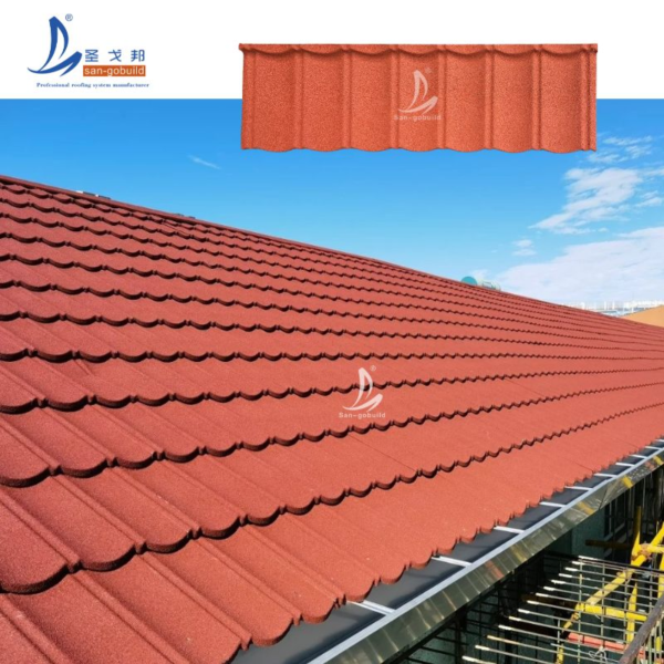 Fireproof Roofing Materials Galvanlume Stone Coated Metal Tiles Roof Sheet