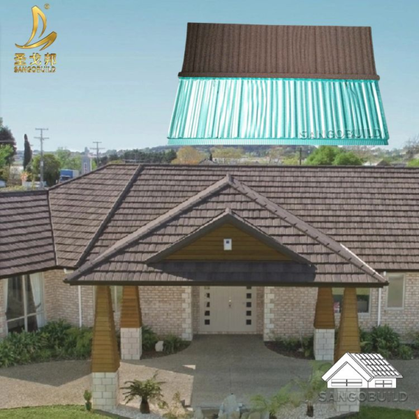 Free Sample Kenya Sri Lanka France Hot Sale Structural Building Materials Stone Coated Steel Roofing Tile