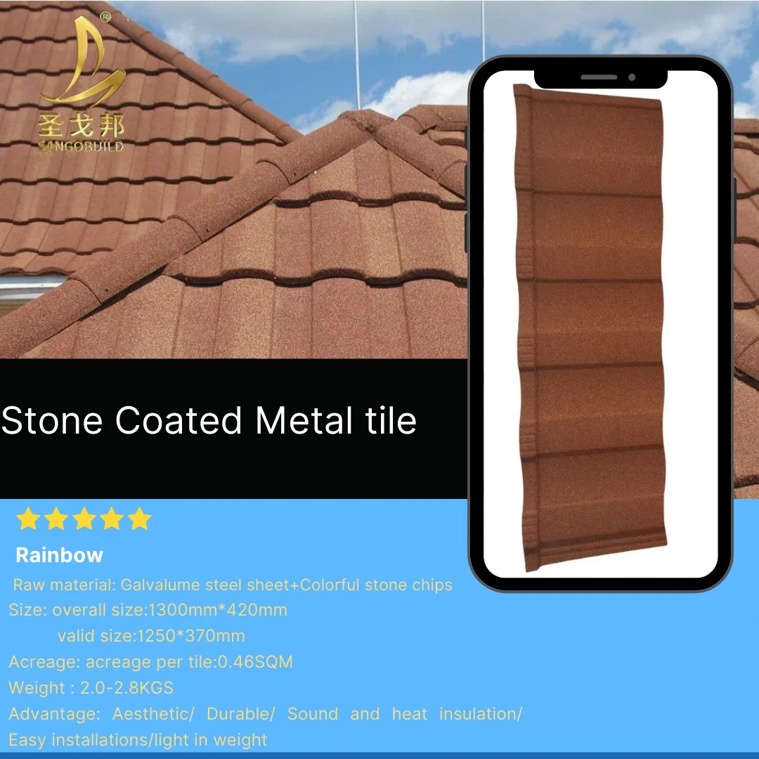 Free Samples China Metal Tile Building Materials Manufacturer Rainbow Type Decorative Aluminum Zinc Sheet Stone-Coated Metal Roofing Tiles Free Samples China Metal Tile Building Materials Manufacturer Rainbow Type Decorative Aluminum Zinc Sheet Stone-Coated Metal Roofing Tiles