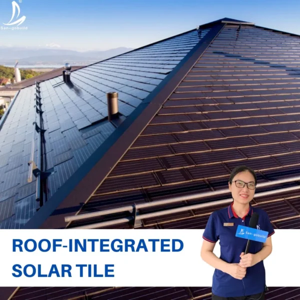 French Waterproof Wind Tesistant BIPV Solar Roof Tile System Solar Roof Mounting Solar Shingle Roof Tiles