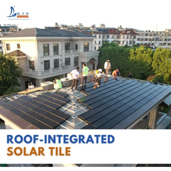 French Waterproof Wind Tesistant BIPV Solar Roof Tile System Solar Roof Mounting Solar Shingle Roof Tiles