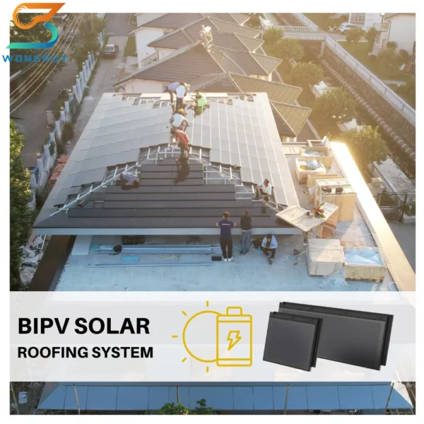Full System Solar 10kw 20kw 30kw House Energy Rooftop Plan Solar Tile with Battery and Inverter Solar Shingle Roof Tiles Photovoltaic