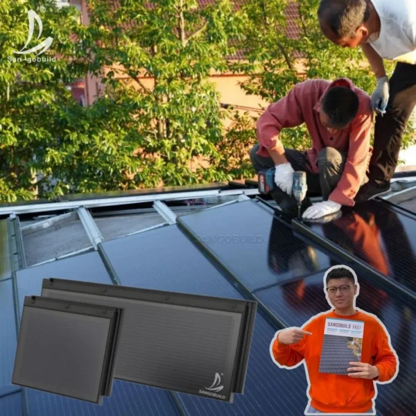 Future Trend Renewable Clean Energy Solar Roofing Building Intergrated Photovoltaic (BIPV) Roof Tiles