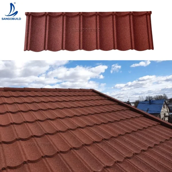 Galvanized Zinc Stone Coated Metal Steel Sheet Bond Shingle Milano Classic Roman Factory Wholesale Price Per Sqm Roof Material Roofing Tile for Sell