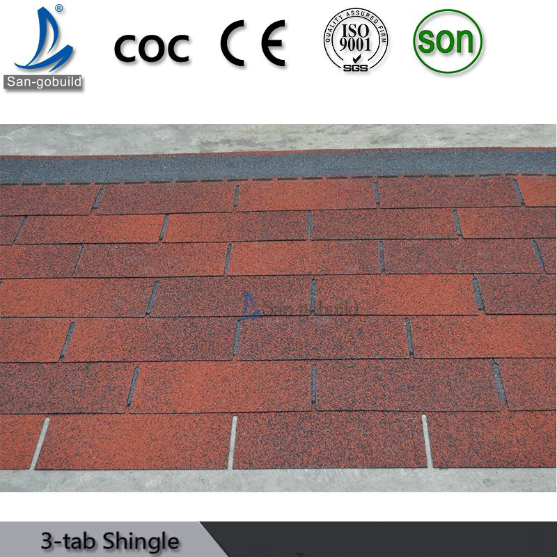 Good Quality Asphalt Roofing Shingles Red 3-Tab Asphalt Shingles Good Quality Asphalt Roofing Shingles Red 3-Tab Asphalt Shingles