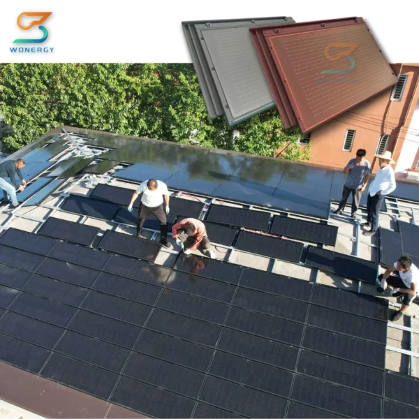Green Energy Building Material Solar Shingle Roof Tile Photovoltaic