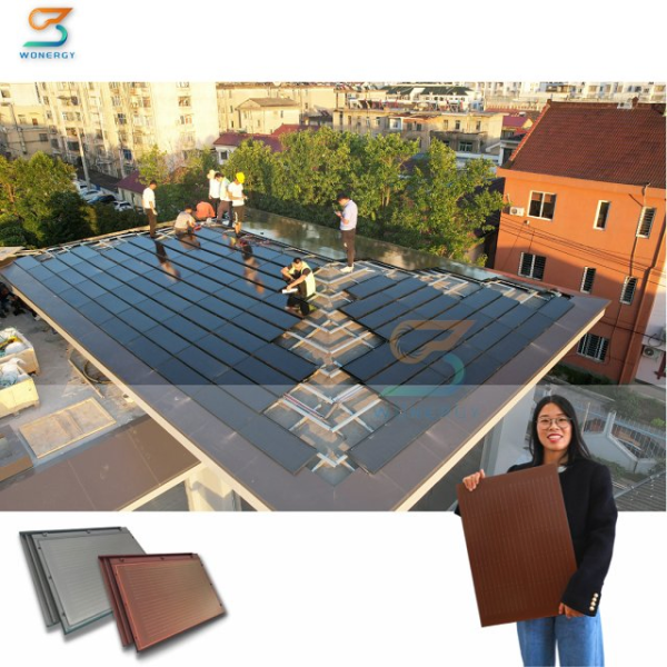Green Energy Building Material Solar Shingle Roof Tile Photovoltaic