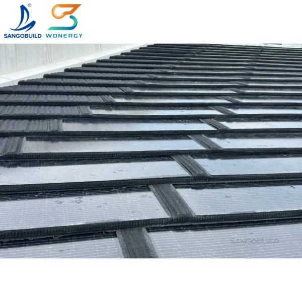 Green Energy Rooftop Photovoltaic Solar Panel with Stone Coated Metal Roofing Tile
