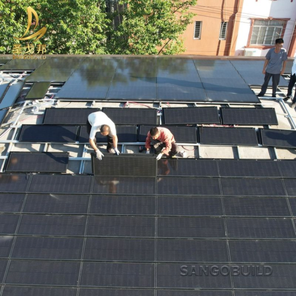 Green House Villa Rooftop Corrugated Roof Sheet Solar Shingle Roof Tiles Photovoltaic