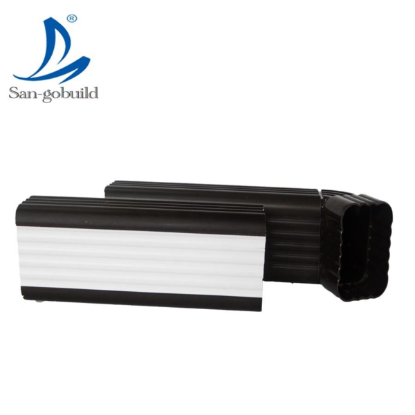 Guangzhou Manufacture 5.2&7 Inch PVC Rainwater Downspout Darin Fitting Gutter Square PVC Downpipe