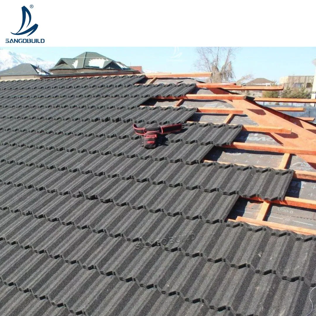 Heavy Rain Proof Anti Leak Lightweight 0.4mm Stone Coated Metal Roof Tiles Heavy Rain Proof Anti Leak Lightweight 0.4mm Stone Coated Metal Roof Tiles