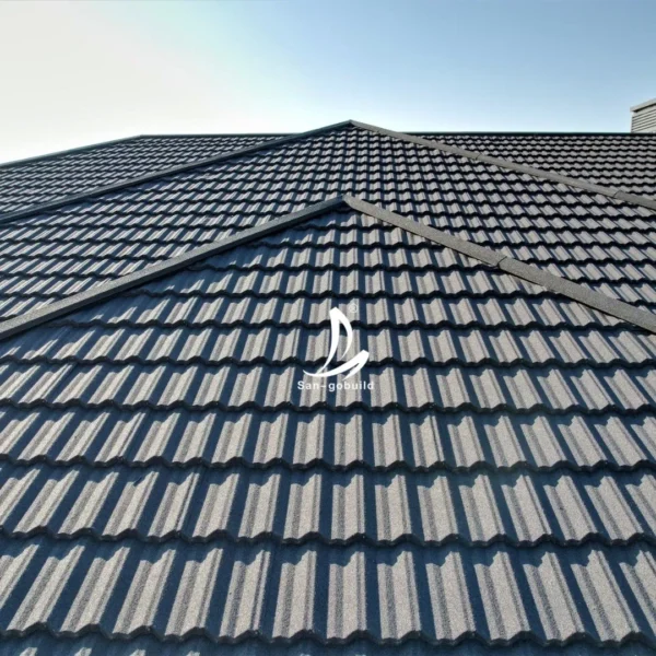 Heavy Rain Proof Anti Leak Lightweight 0.4mm Stone Coated Metal Roof Tiles
