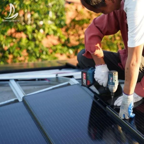 High Power Generation Efficiency Europe Solar Power System Monocrystalline Solar Roofing Sheets