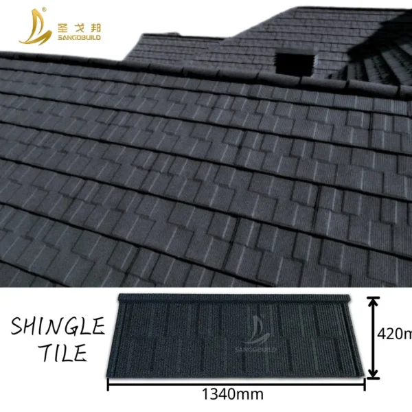High Quality 0.45mm Corrugated Galvanized Aluminum Color Stone Coated Steel Roofing Tiles