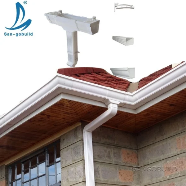 High Quality Green PVC Pipes Price Rain Drainage System PVC Gutter
