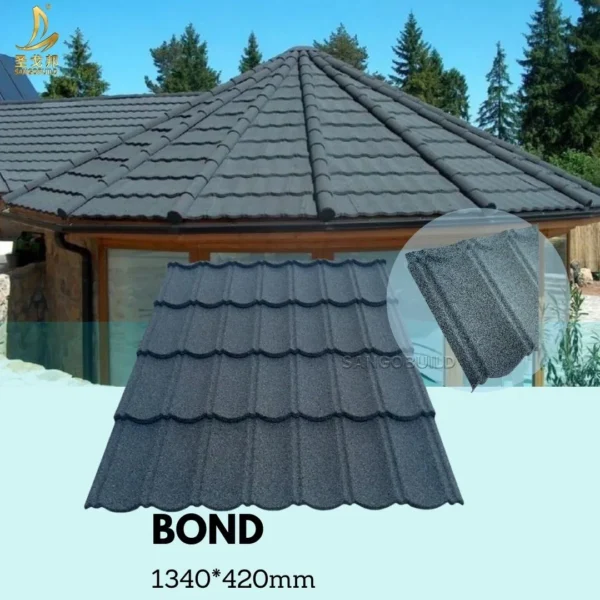 High Quality Light Weight Building Construction Material Roofing Sheet Zinc Steel Color Stone Coated Metal Roof Tile