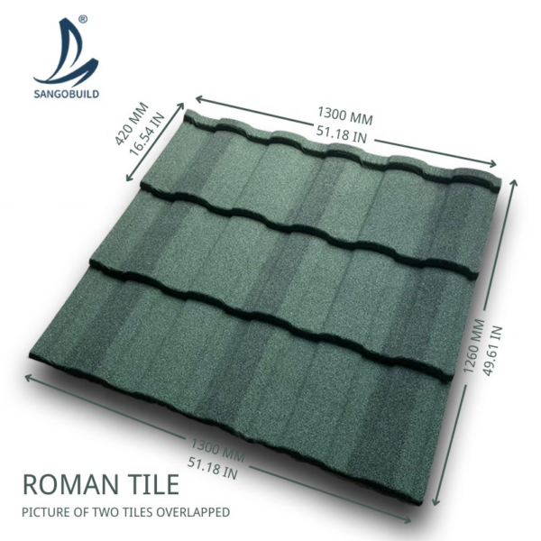 High Quality Light Weight Waterproof Roofing Sheet Stone Coated Roof Flat Tile