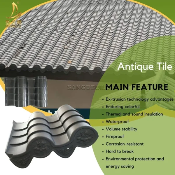 High Quality Long Life Japan Old House Antique Roof Tile Traditional Chinese Style Blue Glazed Roof Tiles