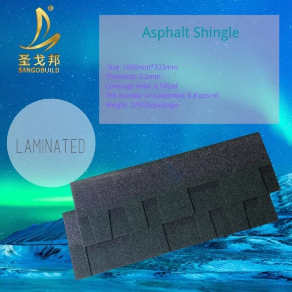 High Quality Wholesale Building Material Easy Installing Double Layer Laminated Cheap Roofing Asphalt Shingle